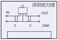 圖3：降壓電路的PCB設計示例。