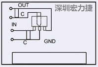 圖3：降壓電路的PCB設計示例。