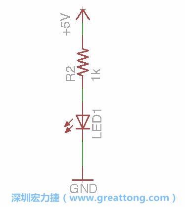 如圖所示放置一個開關（switch）、10K電阻器（10k resistor）和0.1μF的電容（0.1μF capacitor），并把開關的一端連到接地端上。