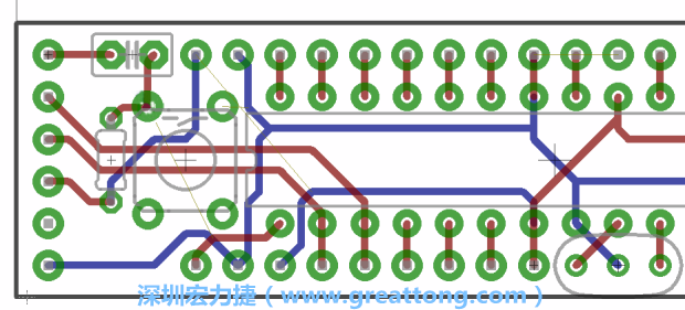 4.2. 然后在電路板的背面進行布線。