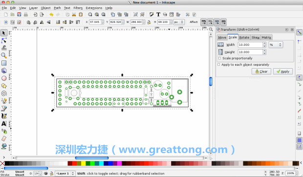 首先，你需要取得電路板設計圖的PNG圖檔，才能在上面進行繪制。這件事做起來比用說的難上許多，而其中一種方法如下所示（我們會先假設你正在使用Inkscape向量繪圖工具）。