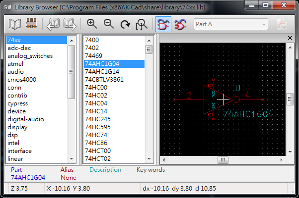  library 包含多個component (schematics symbol)。